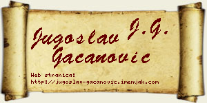 Jugoslav Gačanović vizit kartica